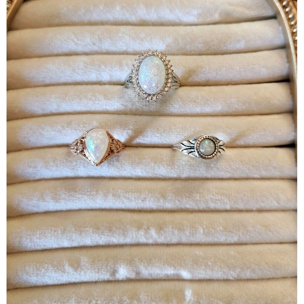 Faux Opal Rings Lot